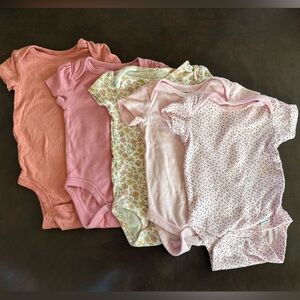 Gerber, Carter and Cloud Island Pink Baby Onesies